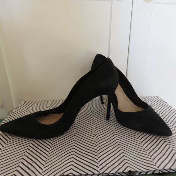 SCHUTZ Shoes - Schutz Lou Black Classic Suede Pump Stiletto Heel 7.5 Women's